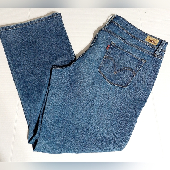 Levi Strauss 542 Y2K Flare Leg 20W Medium Length Denim Jeans - Picture 1 of 16